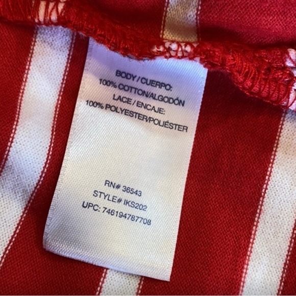 4 for $10 IZOD Red Rover Color Stripe Dolman Sleeve Top sz L - Picture 3 of 6